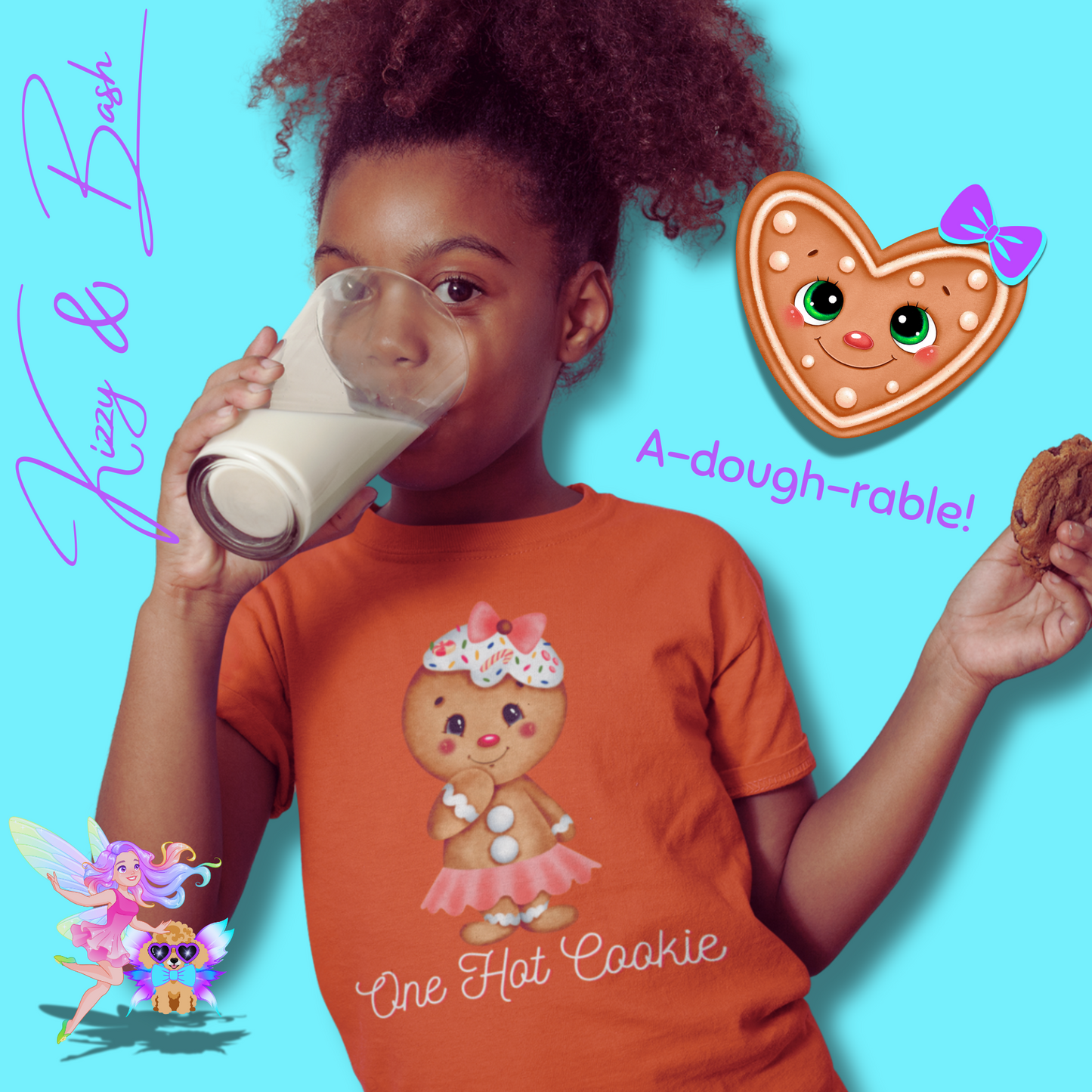 Cute Gingerbread Girl Shirt for Kids One Hot Cookie Tee Funny Christmas Cookie Shirt Perfect Christmas Gift for Her Gift for Gingerbread Lovers Holiday Gift for Kids Heavy Cotton™ Tee