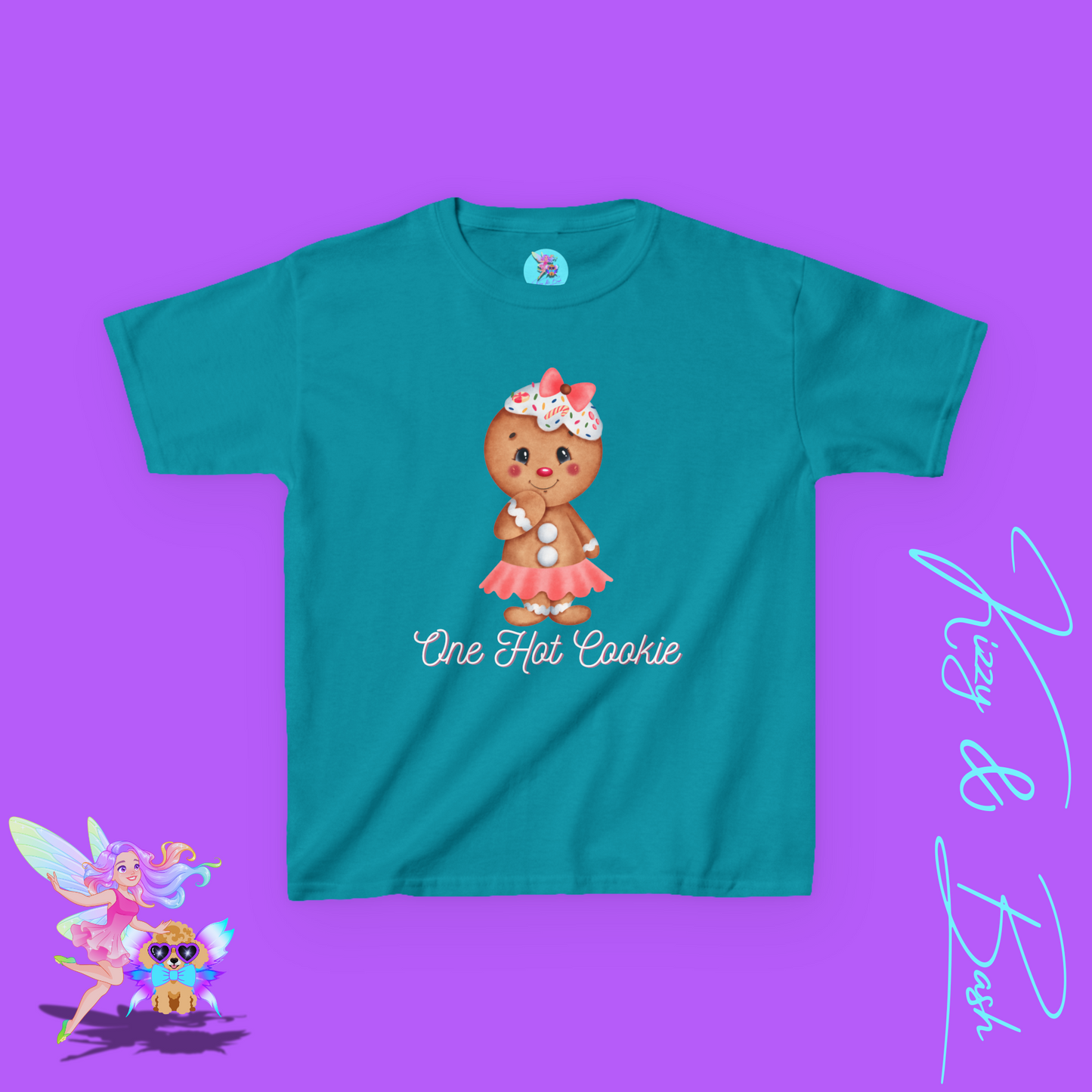 Cute Gingerbread Girl Shirt for Kids One Hot Cookie Tee Funny Christmas Cookie Shirt Perfect Christmas Gift for Her Gift for Gingerbread Lovers Holiday Gift for Kids Heavy Cotton™ Tee
