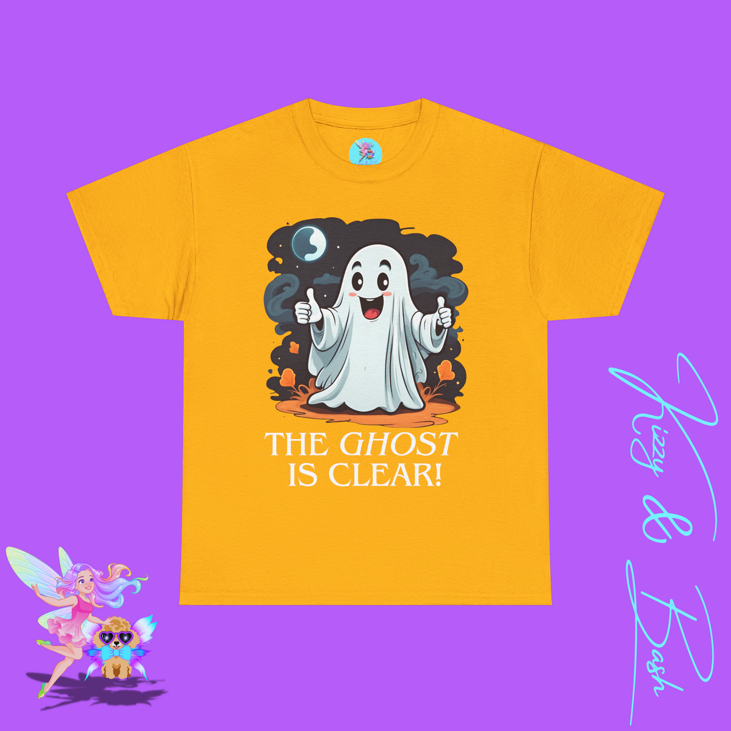 Halloween Ghost Shirt The Ghost is Clear Punny Halloween T-Shirt Funny Halloween Shirt for Him or Her Fun Gift for Pun Lovers Funny Halloween Graphic Tee for Adults Perfect Gift for Ghost Hunters Paranormal T-Shirt Unisex Heavy Cotton Tee