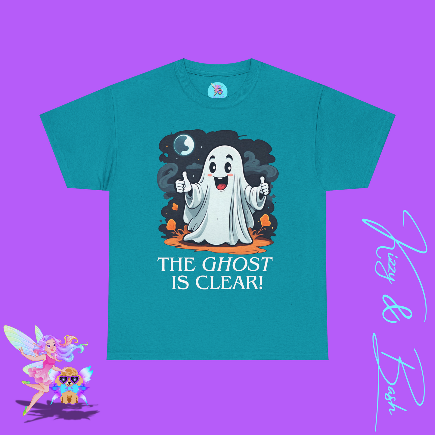 Halloween Ghost Shirt The Ghost is Clear Punny Halloween T-Shirt Funny Halloween Shirt for Him or Her Fun Gift for Pun Lovers Funny Halloween Graphic Tee for Adults Perfect Gift for Ghost Hunters Paranormal T-Shirt Unisex Heavy Cotton Tee