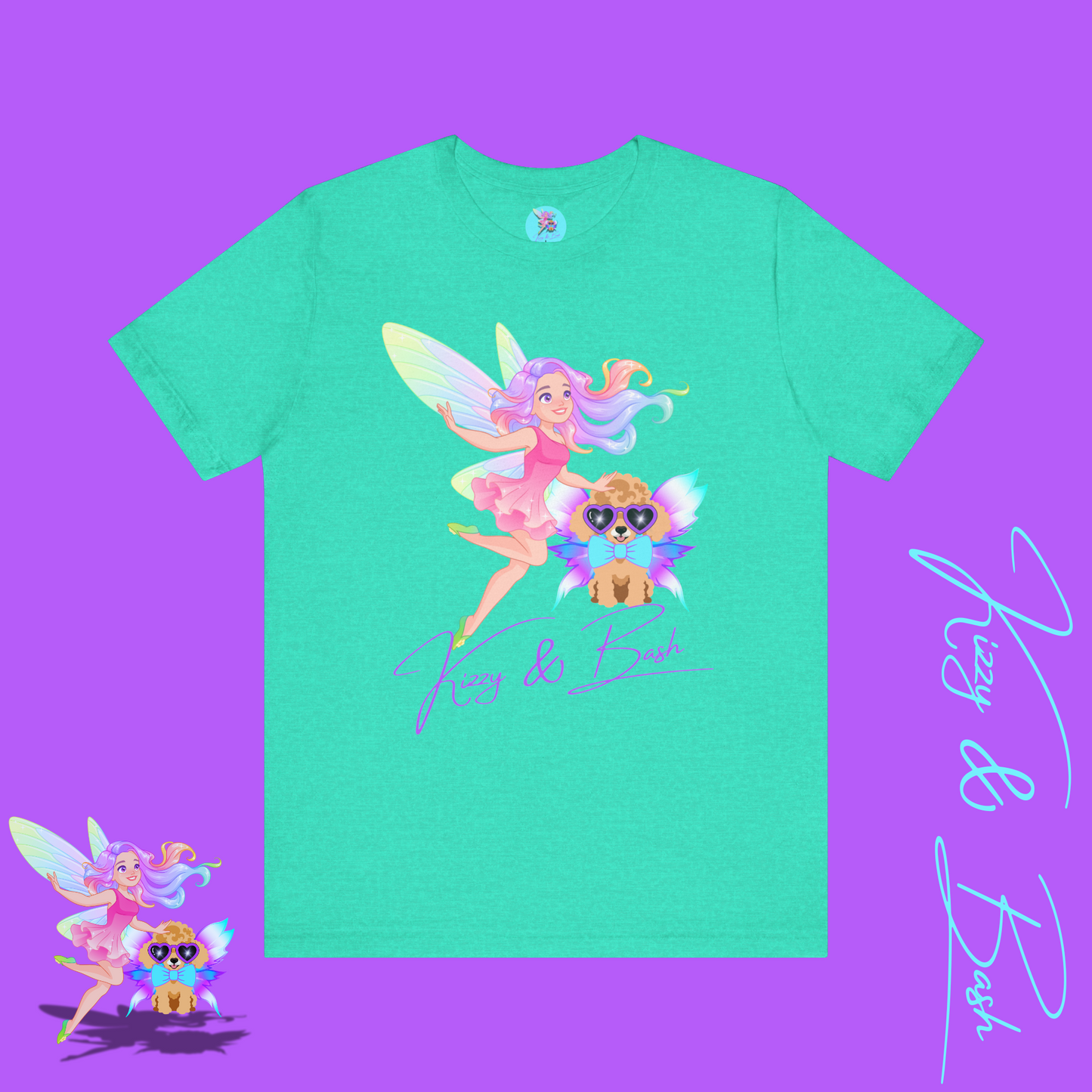Kizzy & Bash Signature T-Shirt Whimsical Fairy Girl and Toy Poodle Tee Fairycore Aesthetic Shirt Dog Lover Gift Adult Unisex Jersey Short Sleeve Tee