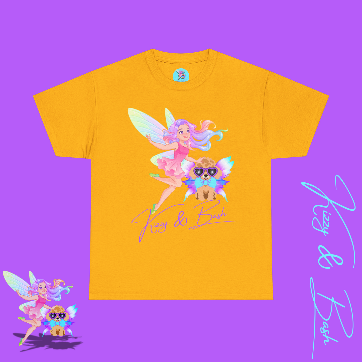 Kizzy & Bash Signature Shirt Unique Fairycore Gift Idea Colorful Fairy and Toy Poodle Fairy Shirt Fun Shirt for Dog Mom Perfect Gift for Fairy Lovers Beautiful Fairy Shirt Poodle Lover Gift Unisex Heavy Cotton Tee