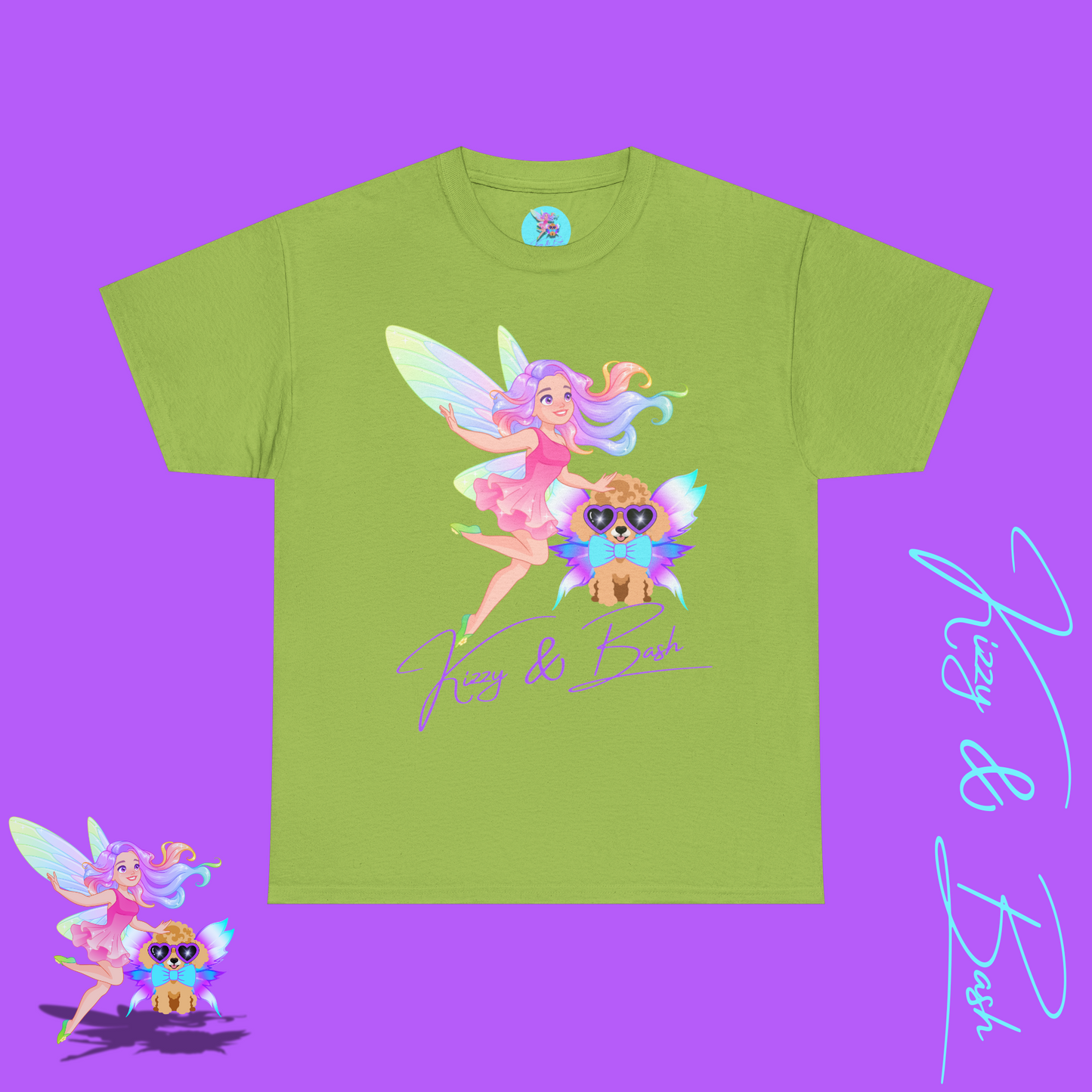 Kizzy & Bash Signature Shirt Unique Fairycore Gift Idea Colorful Fairy and Toy Poodle Fairy Shirt Fun Shirt for Dog Mom Perfect Gift for Fairy Lovers Beautiful Fairy Shirt Poodle Lover Gift Unisex Heavy Cotton Tee