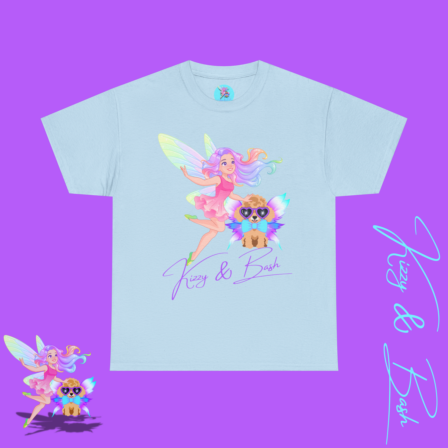 Kizzy & Bash Signature Shirt Unique Fairycore Gift Idea Colorful Fairy and Toy Poodle Fairy Shirt Fun Shirt for Dog Mom Perfect Gift for Fairy Lovers Beautiful Fairy Shirt Poodle Lover Gift Unisex Heavy Cotton Tee