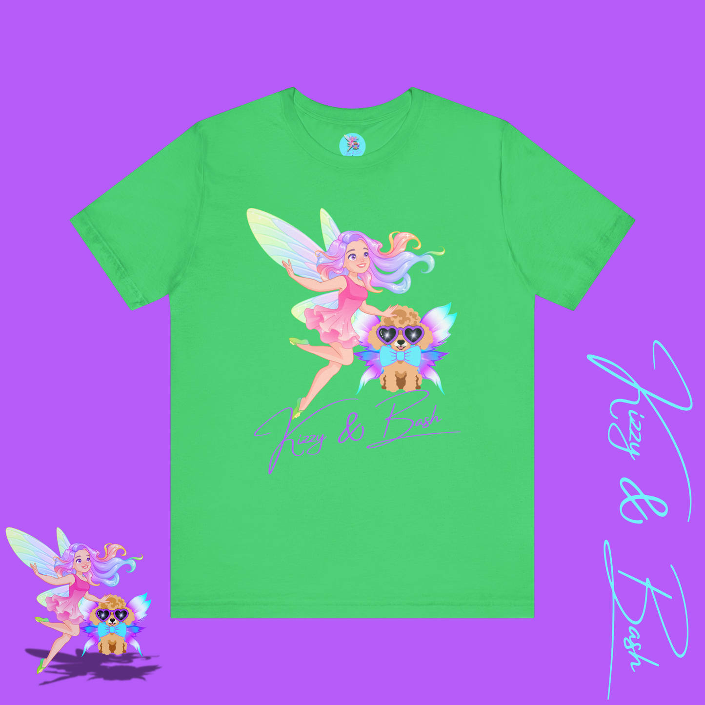 Kizzy & Bash Signature T-Shirt Whimsical Fairy Girl and Toy Poodle Tee Fairycore Aesthetic Shirt Dog Lover Gift Adult Unisex Jersey Short Sleeve Tee