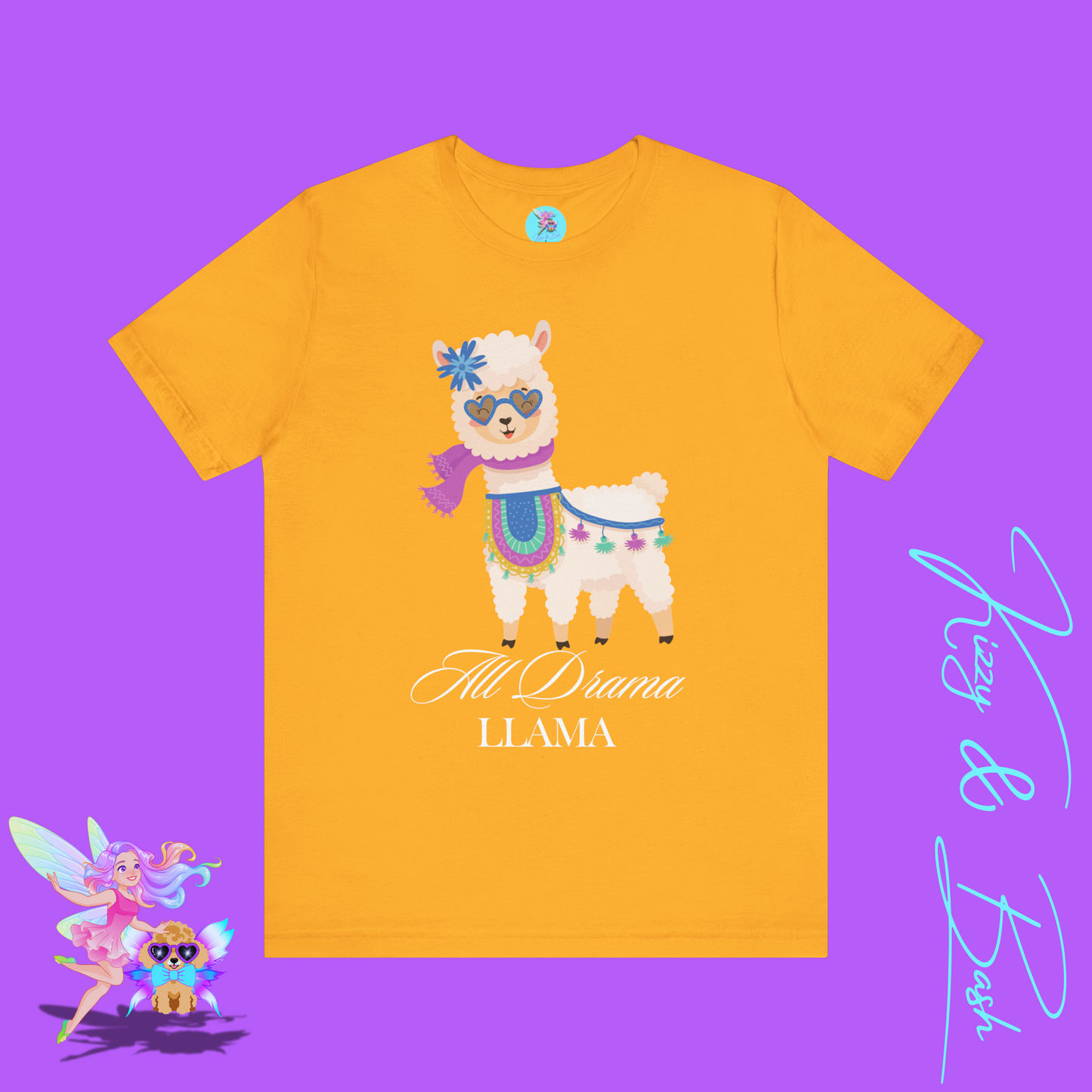 All Drama Llama T-Shirt Funny Pun Tee for Animal Lovers Stylish Llama Lover Gift Tee Gift for Llama Lovers Adult Unisex Jersey Short Sleeve Tee