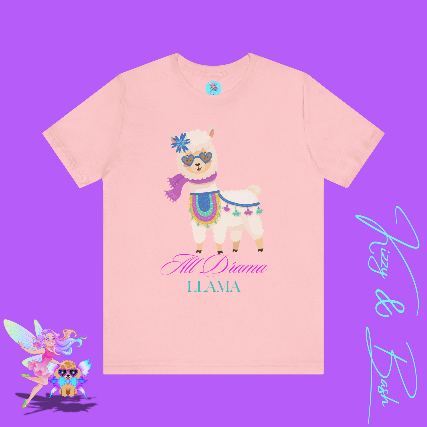 All Drama Llama T-Shirt Funny Pun Tee for Animal Lovers Stylish Llama Lover Gift Tee Gift for Llama Lovers Adult Unisex Jersey Short Sleeve Tee