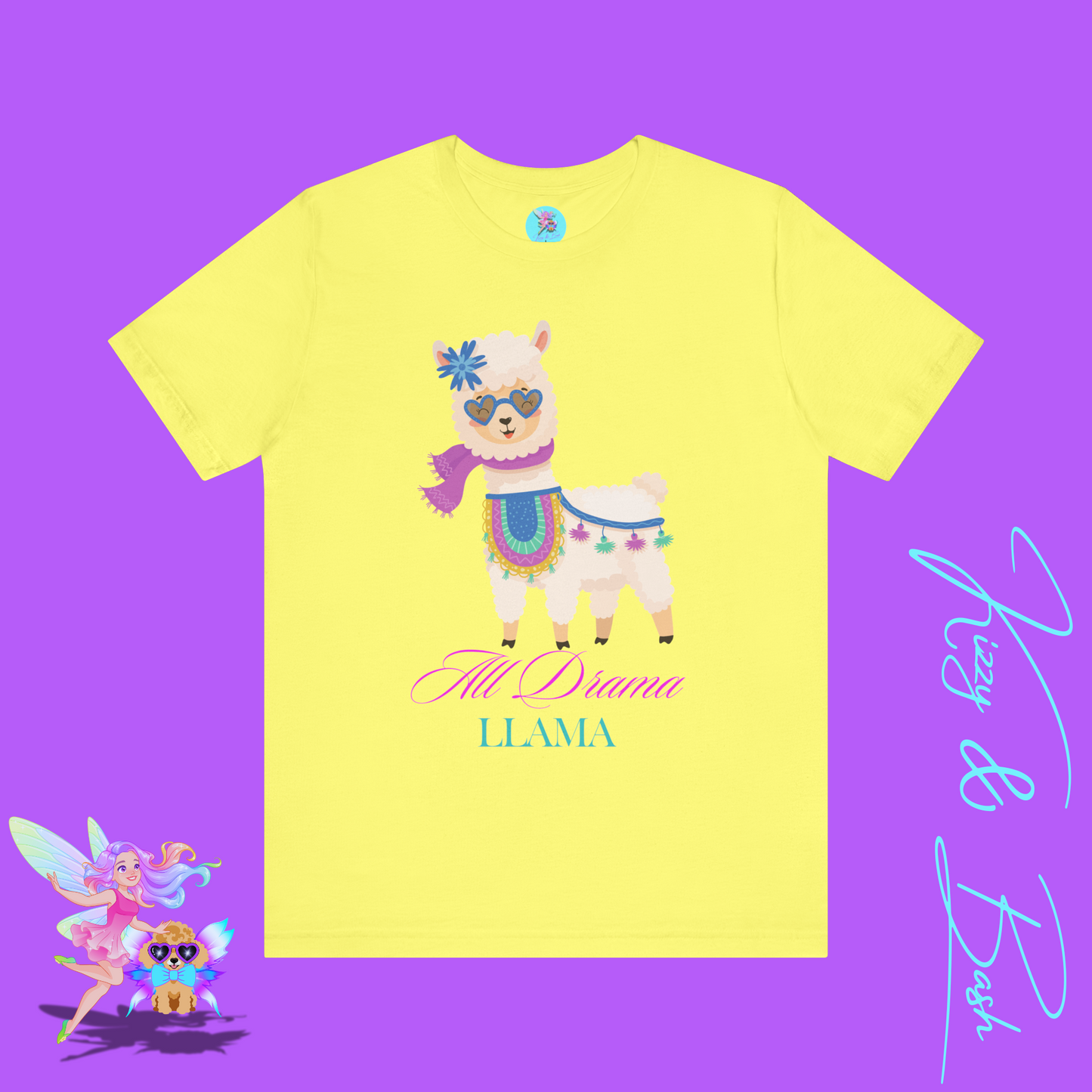 All Drama Llama T-Shirt Funny Pun Tee for Animal Lovers Stylish Llama Lover Gift Tee Gift for Llama Lovers Adult Unisex Jersey Short Sleeve Tee