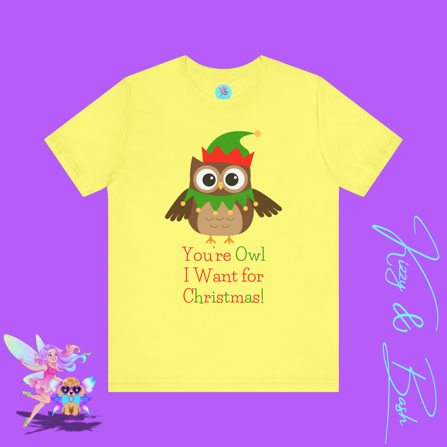 Funny Christmas Owl Shirt You're Owl I Want for Christmas Cute Holiday Pun T-Shirt Gift for Owl Lovers Adult Unisex Jersey Short Sleeve Tee