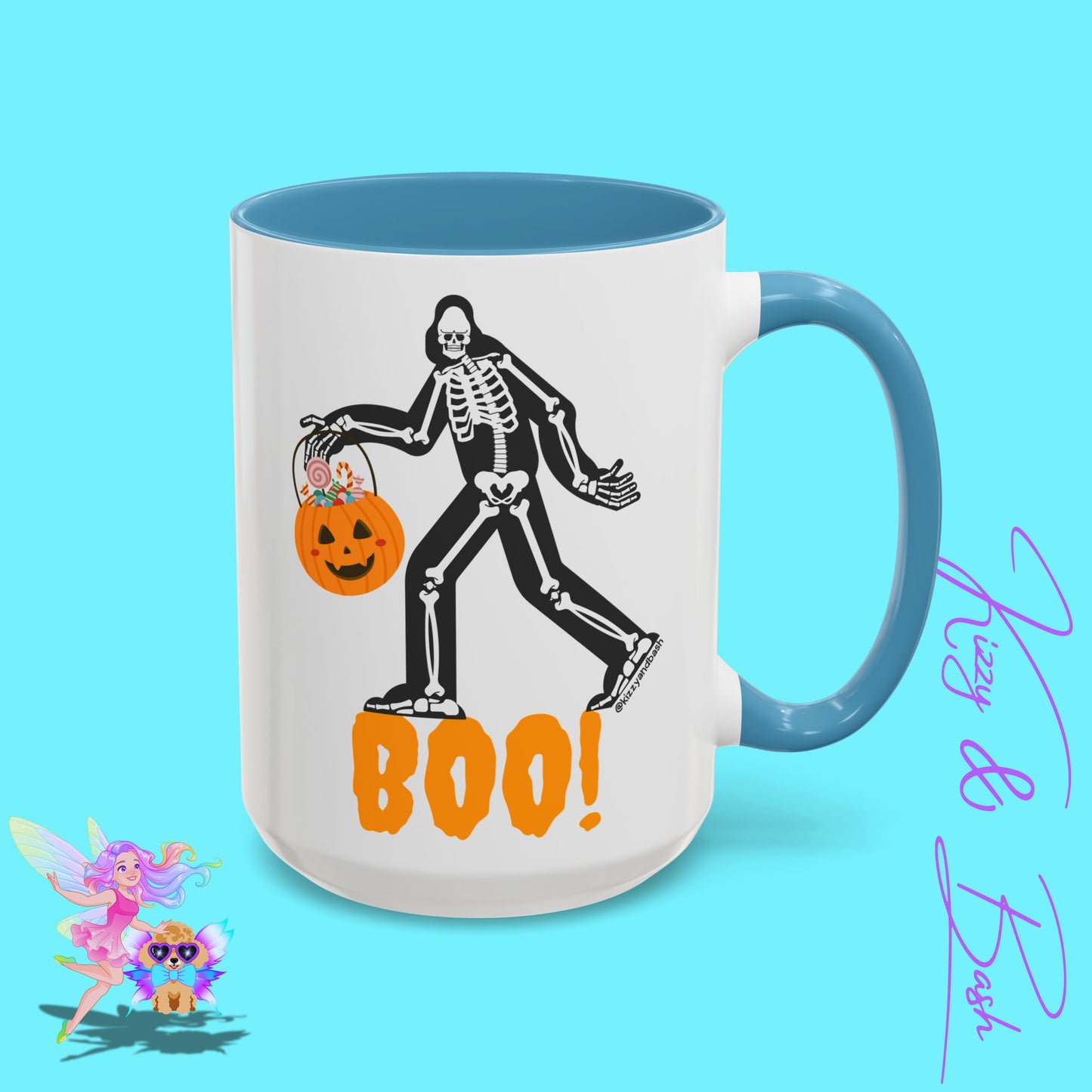 Funny Bigfoot Coffee Mug Unique Halloween Coffee Mug Sasquatch Mug for Him or Her Cute Halloween Gift for Teachers Perfect Gift for Bigfoot Hunters Funny Gift for Bigfoot Believers Sasquatch Skeleton Trick-or-Treating Accent Coffee Mug - 11, 15oz