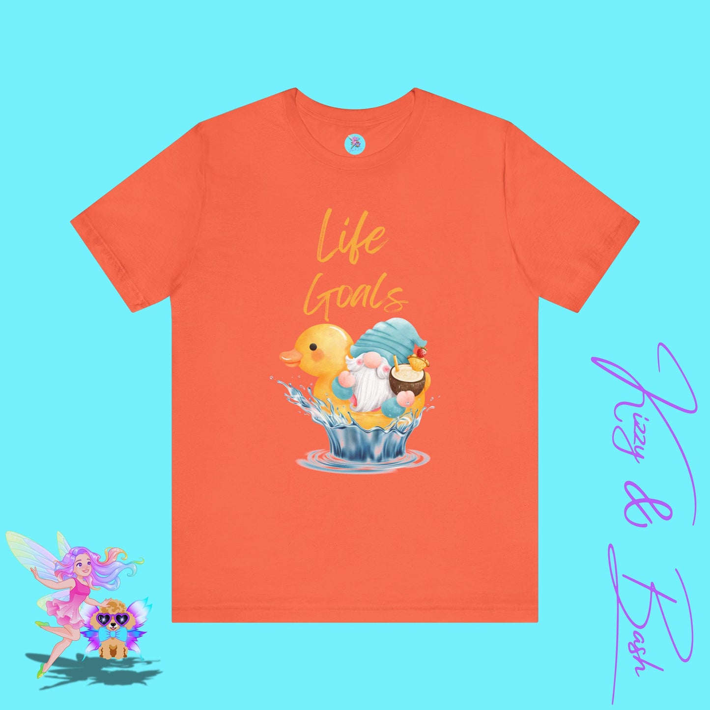 Life Goals Gnome Shirt Funny Summer Tee Gnome and Rubber Ducky with Cocktail Funny Vacation Gnome Shirt Cute Beach Tee Rubber Ducky Lover Gift Adult Unisex Jersey Short Sleeve Tee