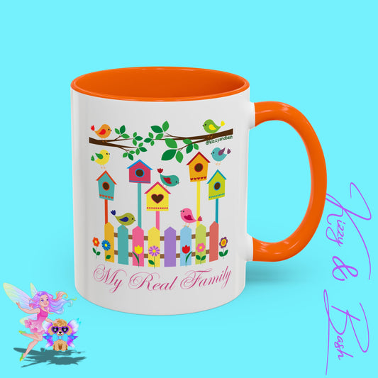 Perfect Bird Lover Coffee Mug Colorful Birds Mug Unique Nature Lover Mug Gift for Birdwatchers Found Family Gift Idea My Real Family Accent Coffee Mug - 11, 15oz