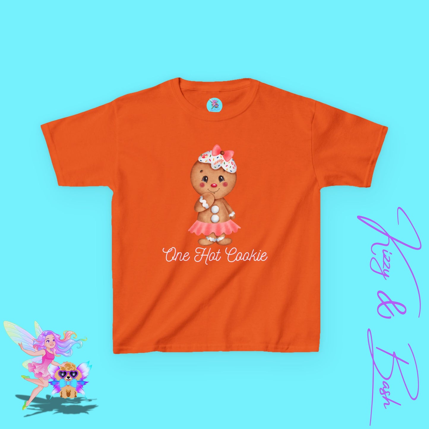 Cute Gingerbread Girl Shirt for Kids One Hot Cookie Tee Funny Christmas Cookie Shirt Perfect Christmas Gift for Her Gift for Gingerbread Lovers Holiday Gift for Kids Heavy Cotton™ Tee