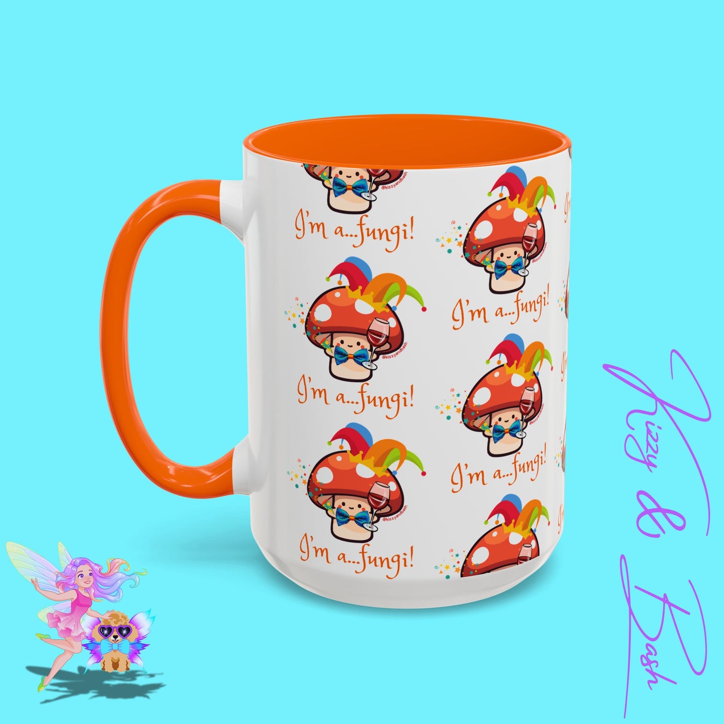 Funny Mushroom Coffee Mug for Him or Her Life of the Party Gift Idea Party Mushroom Mug Wine Lover Mug Fun Mushroom Pun Mug I'm a Fungi Accent Coffee Mug - 11, 15oz