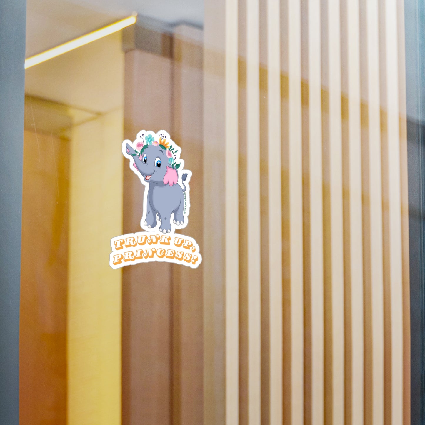 Waterproof Elephant Decal Elephant Princess Decal Trunk Up, Princess Girl Power Decal Unique Gift for Her Perfect Gift for Princess Lovers Royal Elephant Kiss-Cut Vinyl Decals