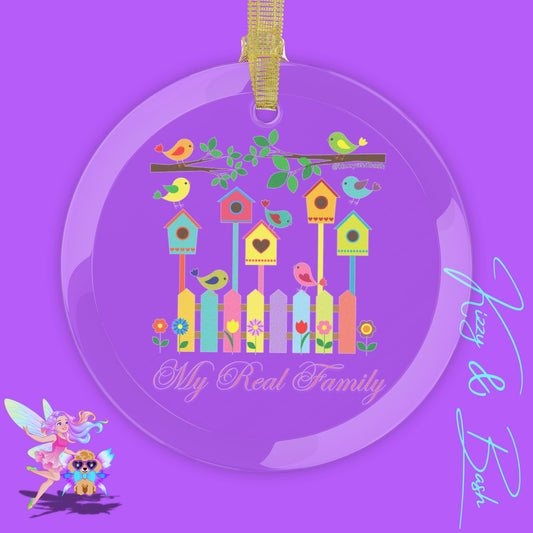 Beautiful Birds Christmas Ornament My Real Family Glass Ornaments Nature Lover Gift Idea Unique Gift for Bird Lovers Perfect Christmas Gift for Birdwatchers Colorful Birds Holiday Ornament