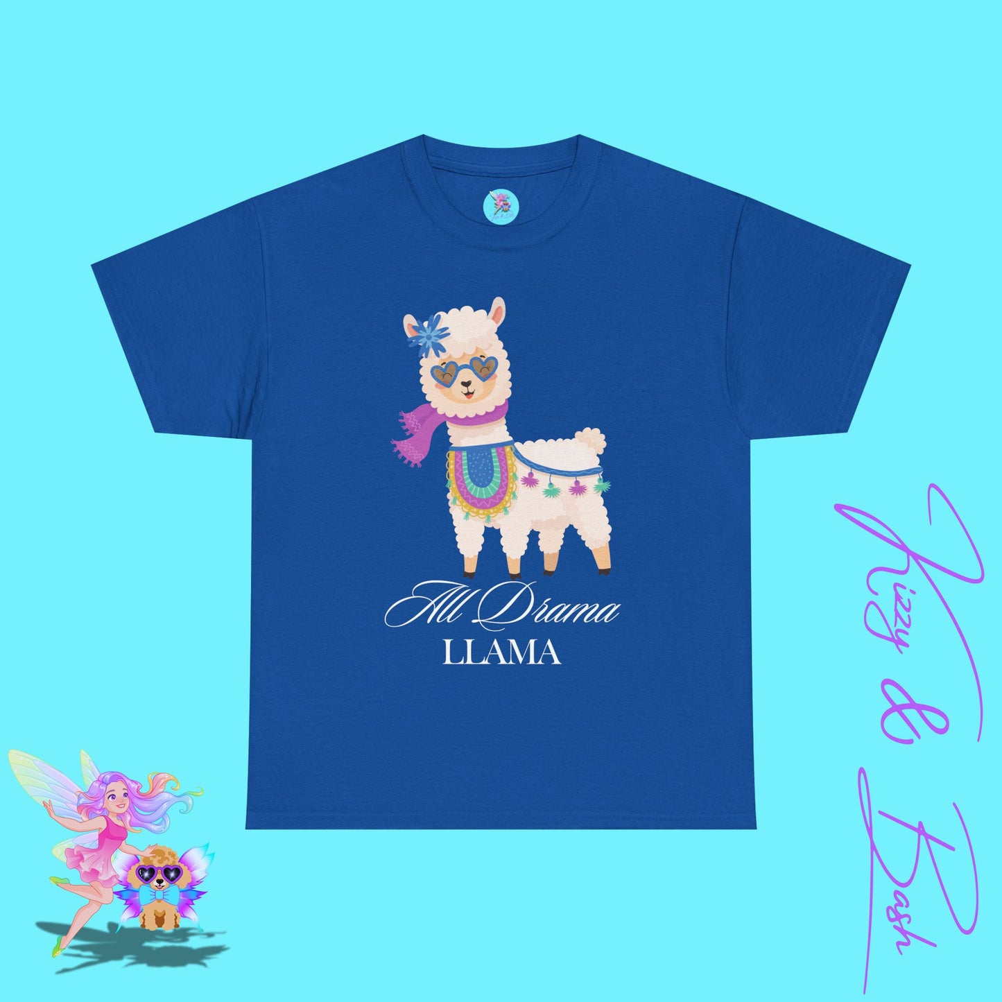 All Drama Llama T-Shirt for Adults Sassy T-Shirt for Her Unique Llama Shirt Gift for Llama Lovers Funny Animal T-Shirt for Her Drama Queen Shirt Unisex Heavy Cotton Tee