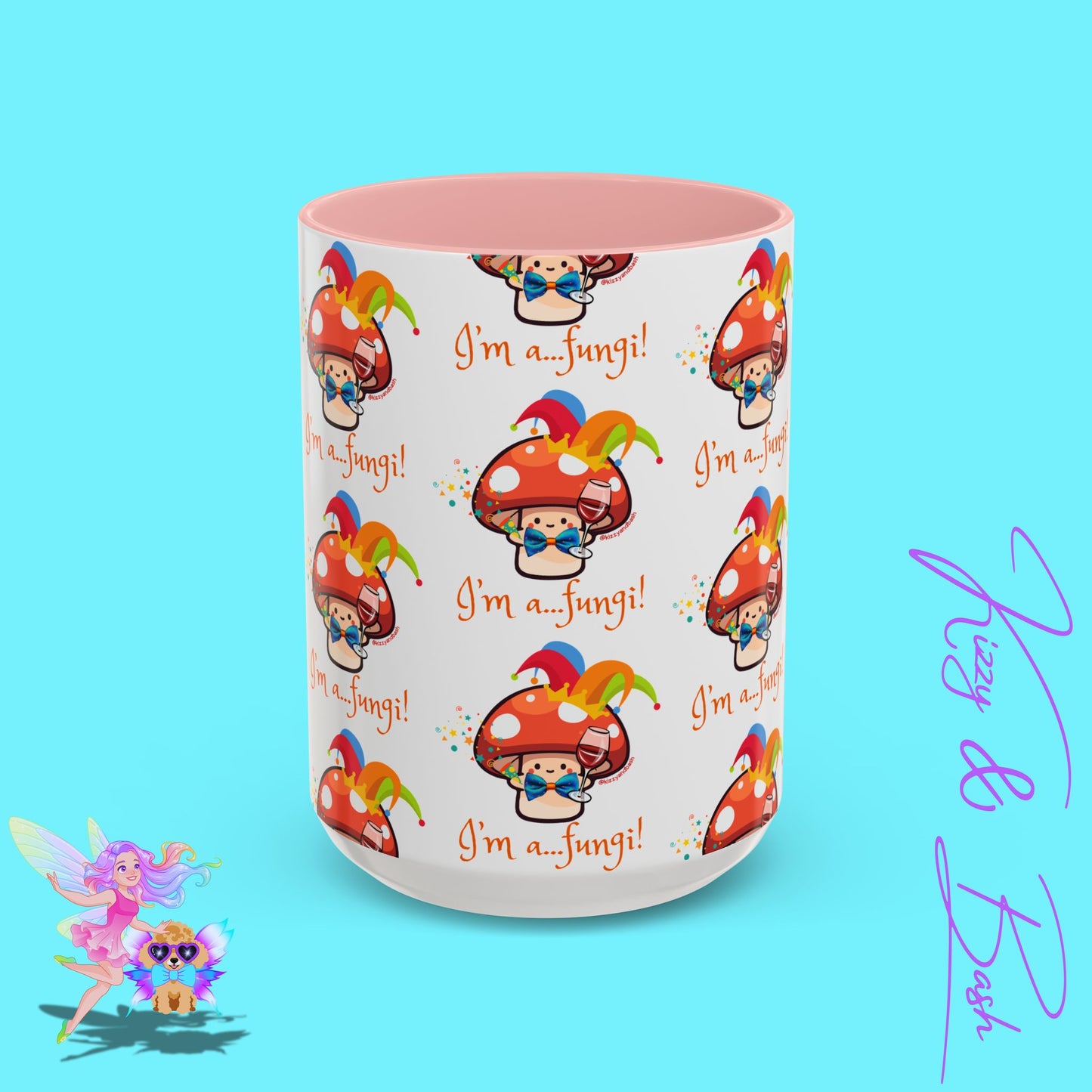 Funny Mushroom Coffee Mug for Him or Her Life of the Party Gift Idea Party Mushroom Mug Wine Lover Mug Fun Mushroom Pun Mug I'm a Fungi Accent Coffee Mug - 11, 15oz