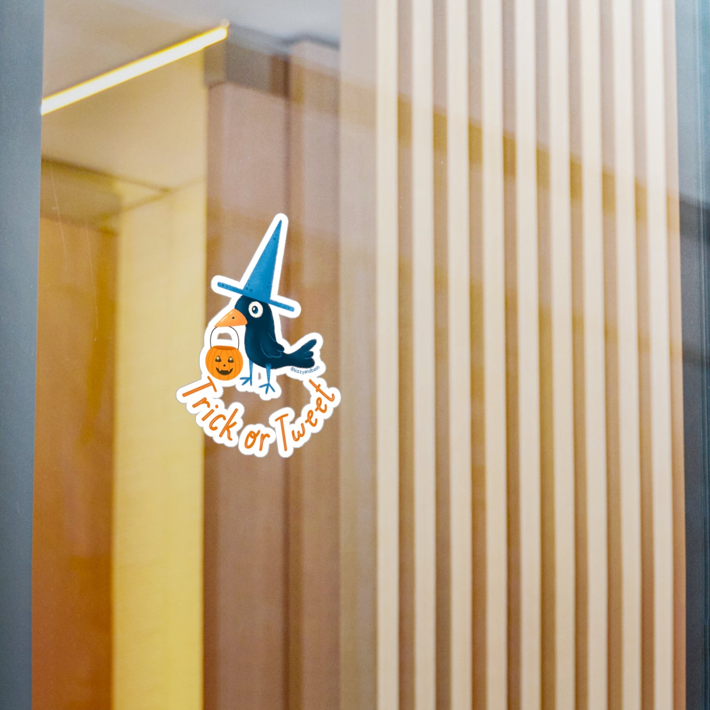 Waterproof Raven Decal Waterproof Halloween Decal Cute Halloween Gift for Kids Funny Halloween Pun Black Bird Decal Unique Halloween Gift Raven with Pumpkin Sticker Kiss-Cut Vinyl Decals