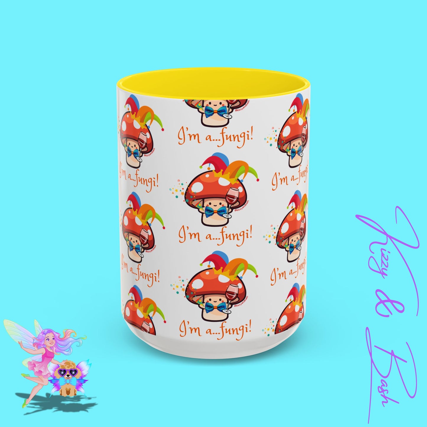 Funny Mushroom Coffee Mug for Him or Her Life of the Party Gift Idea Party Mushroom Mug Wine Lover Mug Fun Mushroom Pun Mug I'm a Fungi Accent Coffee Mug - 11, 15oz