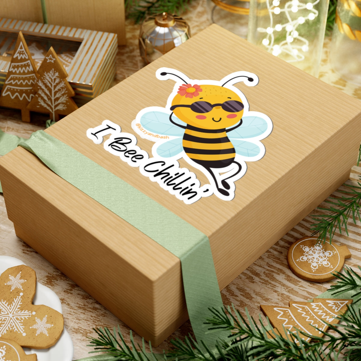 Cute Bee Sticker Lounging Honey Bee Stickers Chill Vibes Only Gift Idea Pollinator Stickers for Kids Keep Calm Stickers I Bee Chillin' Kiss-Cut Stickers