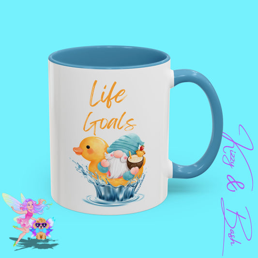 Funny Gnome Mug Funny Rubber Ducky Mug Water Life Mug for Him or Her Unique Gift for Gnome Lovers Funny Gift for Duck Lovers Rubber Ducky Gift Idea Life Goals Accent Coffee Mug - 11, 15oz