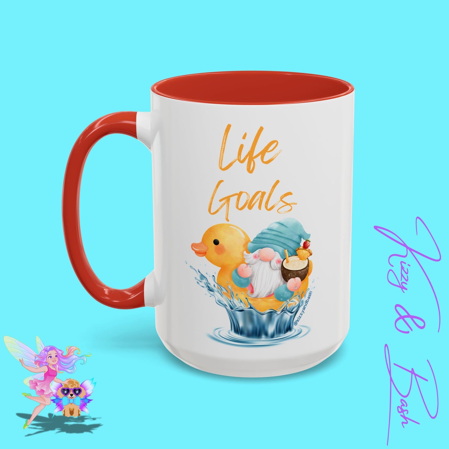 Funny Gnome Mug Funny Rubber Ducky Mug Water Life Mug for Him or Her Unique Gift for Gnome Lovers Funny Gift for Duck Lovers Rubber Ducky Gift Idea Life Goals Accent Coffee Mug - 11, 15oz