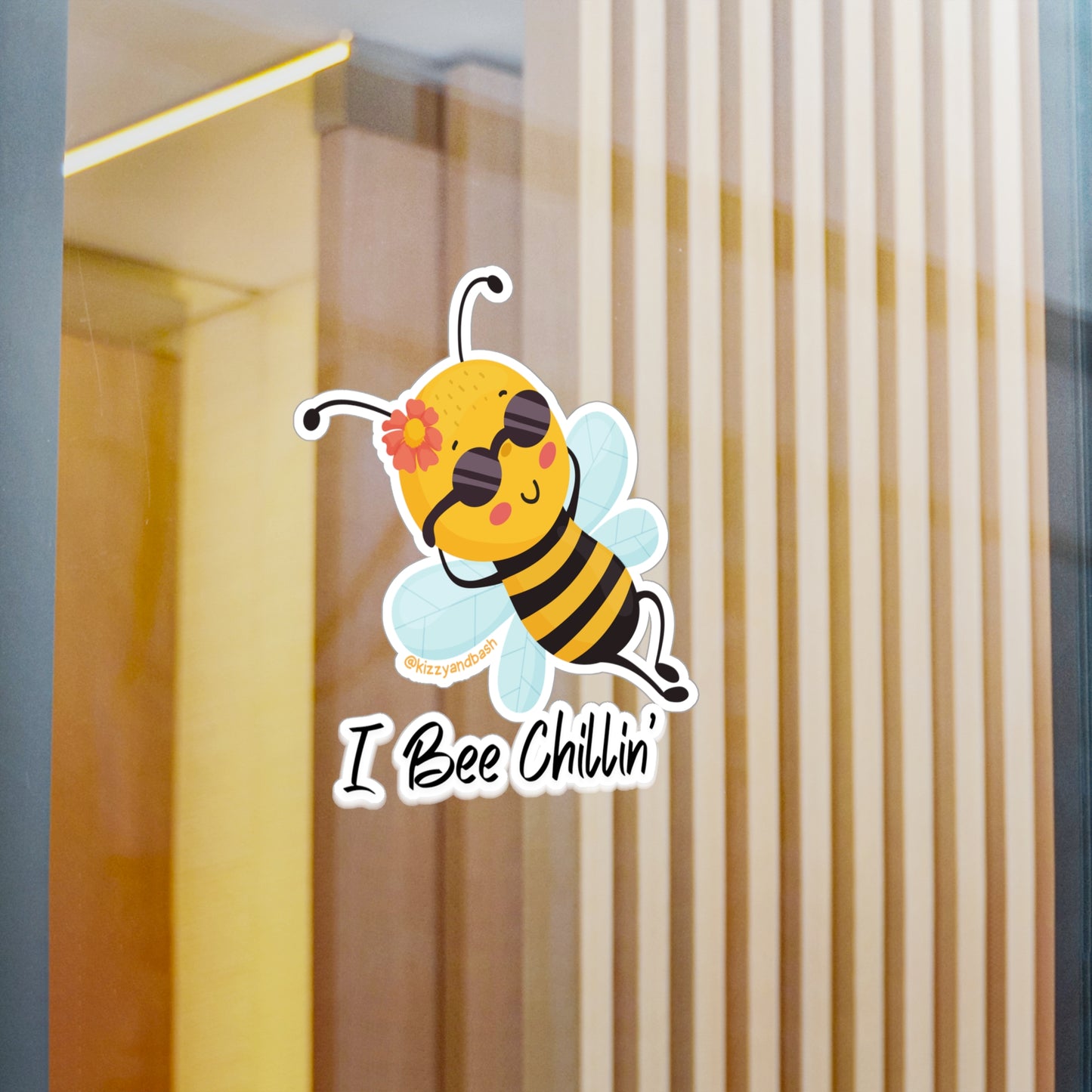 Waterproof Honey Bee Decal Waterproof Bee Decal Sticker Funny Nature Decal Chill Vibes Gift Idea Cute Spring Decal I Bee Chillin' Kiss-Cut Vinyl Decals