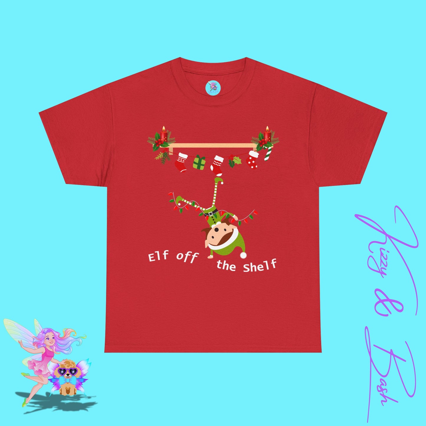 Funny Elf Off the Shelf Christmas T-Shirt for Adults Perfect Gift for Elf Lovers Unique Christmas T-Shirt Clumsy Elf Tee White Elephant Gift Exchange Idea Funny Holiday Graphic Tee Unisex Heavy Cotton Tee