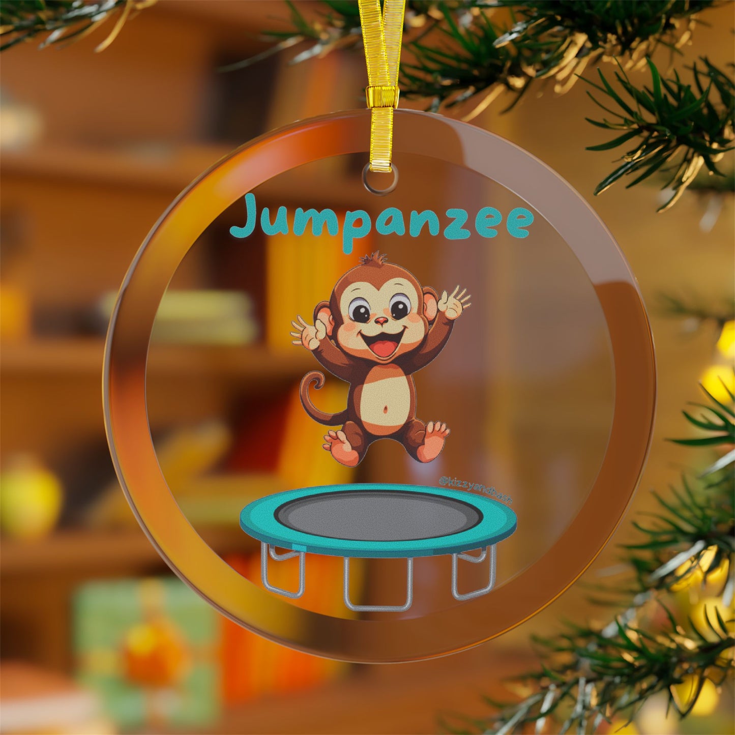 Jumpanzee Ornament Jumping Monkey Christmas Ornament Monkey Lover Gift Trampoline Lover Gift Cute Animal-Themed Gift Perfect Pun Lover Christmas Gift