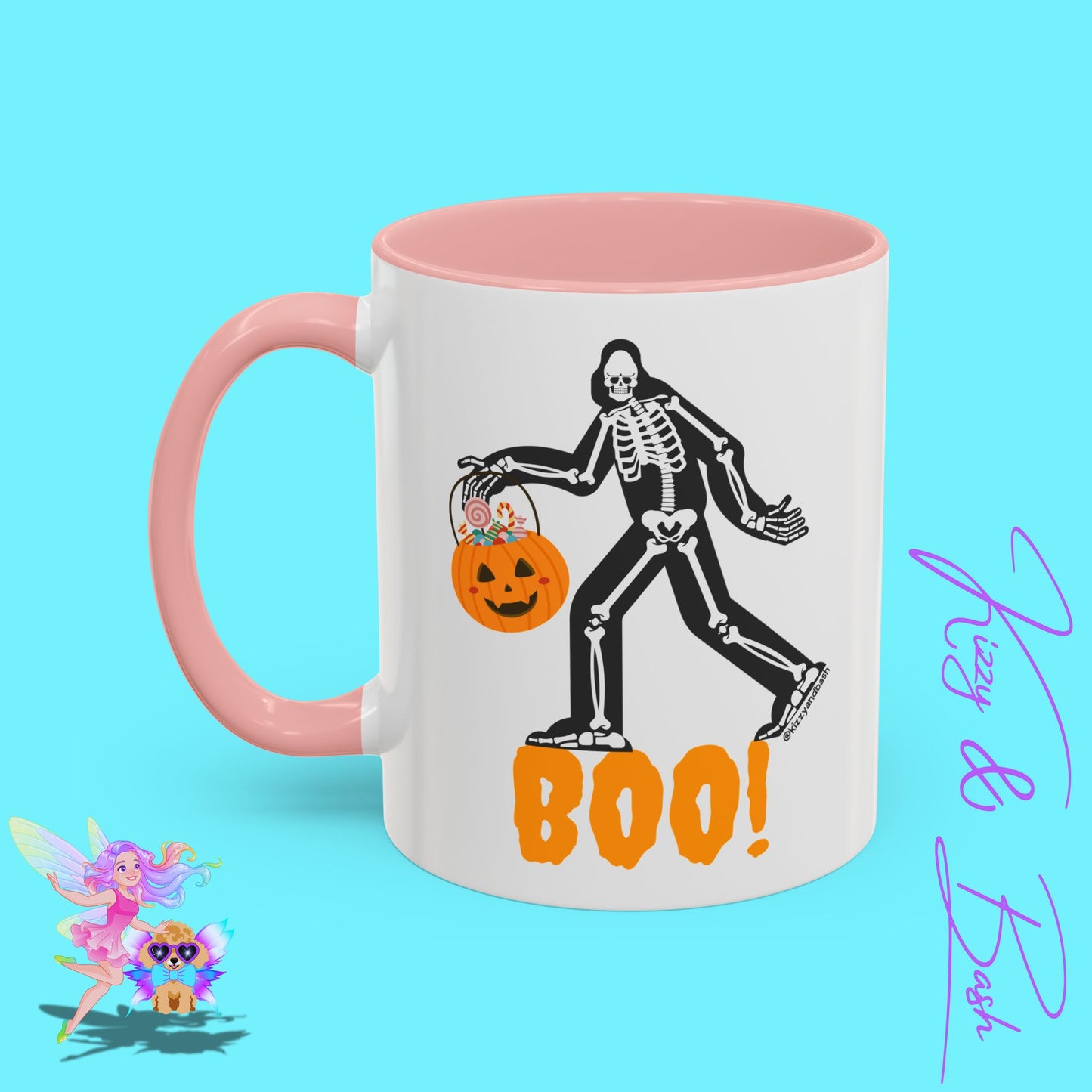 Funny Bigfoot Coffee Mug Unique Halloween Coffee Mug Sasquatch Mug for Him or Her Cute Halloween Gift for Teachers Perfect Gift for Bigfoot Hunters Funny Gift for Bigfoot Believers Sasquatch Skeleton Trick-or-Treating Accent Coffee Mug - 11, 15oz