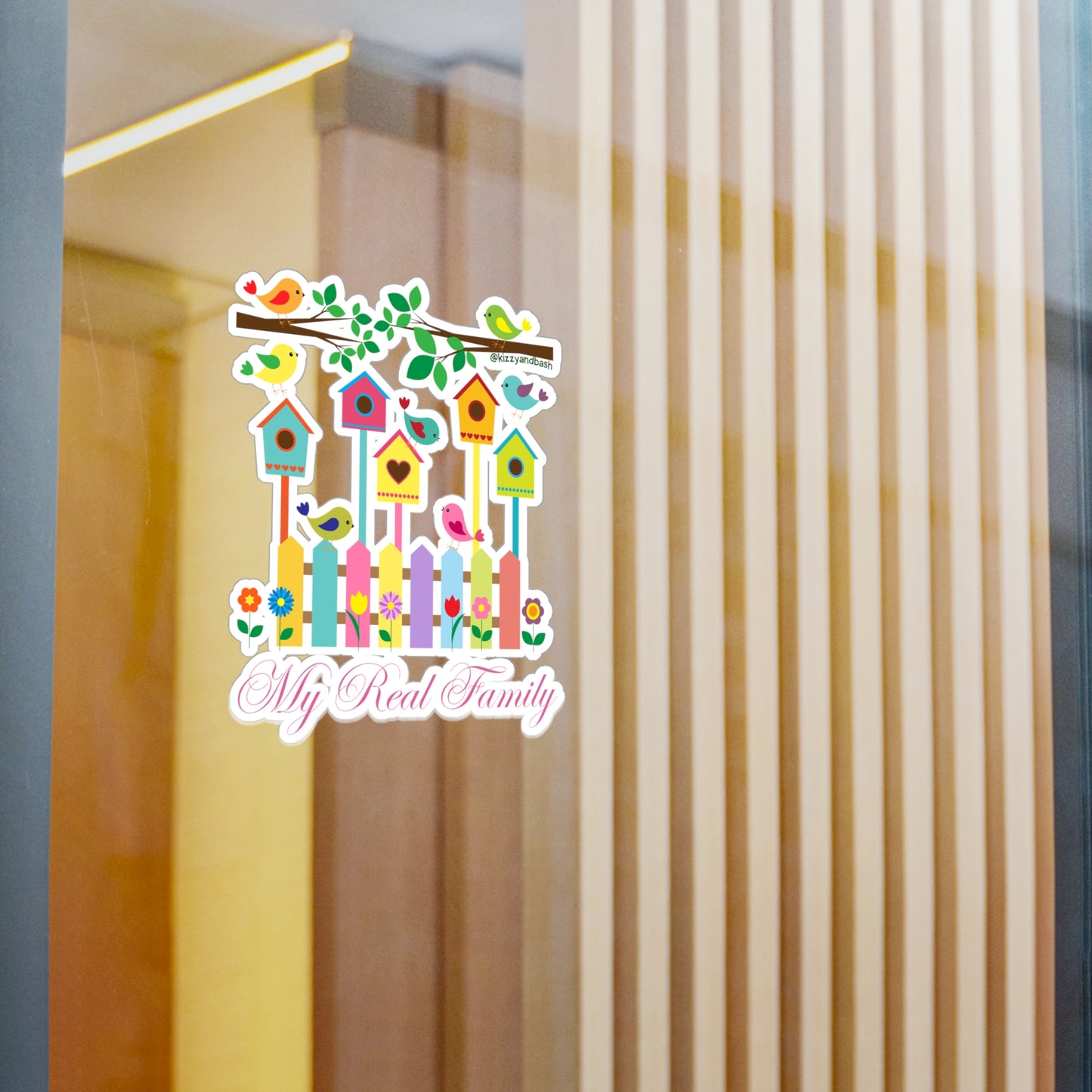 Waterproof Bird Decal Unique Gift for Bird Lovers Fun Decals for Nature Lovers Colorful Spring Decal My Tribe Gift Idea My Real Family Kiss-Cut Vinyl Decals