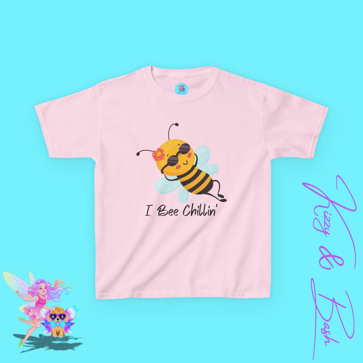 I Bee Chillin’ Shirt for Kids Funny Animal Pun Shirt Gift for Bee Lovers Beekeeper Gift Shirt Cute Spring Shirt for Her Chill Vibes Gift Idea Cute Honey Bee T-Shirt for Kids Heavy Cotton™ Tee