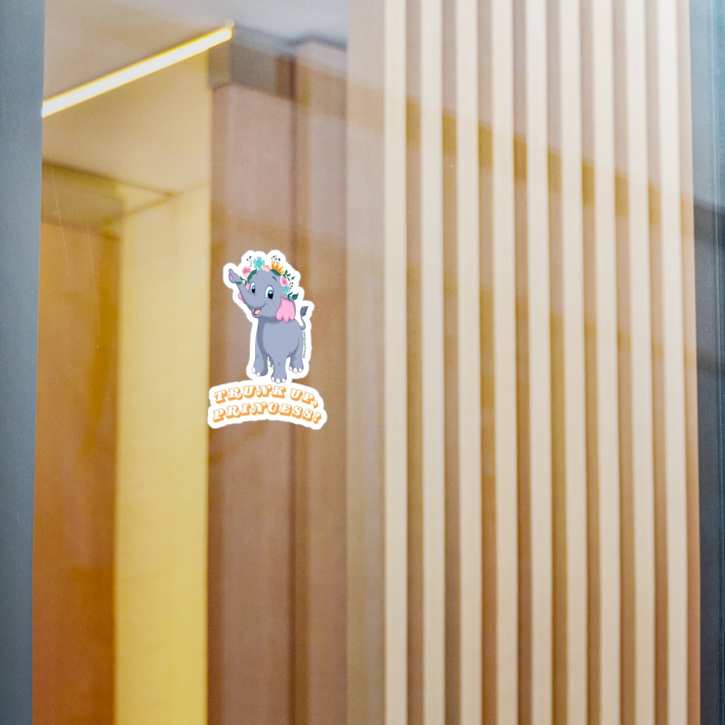 Waterproof Elephant Decal Elephant Princess Decal Trunk Up, Princess Girl Power Decal Unique Gift for Her Perfect Gift for Princess Lovers Royal Elephant Kiss-Cut Vinyl Decals