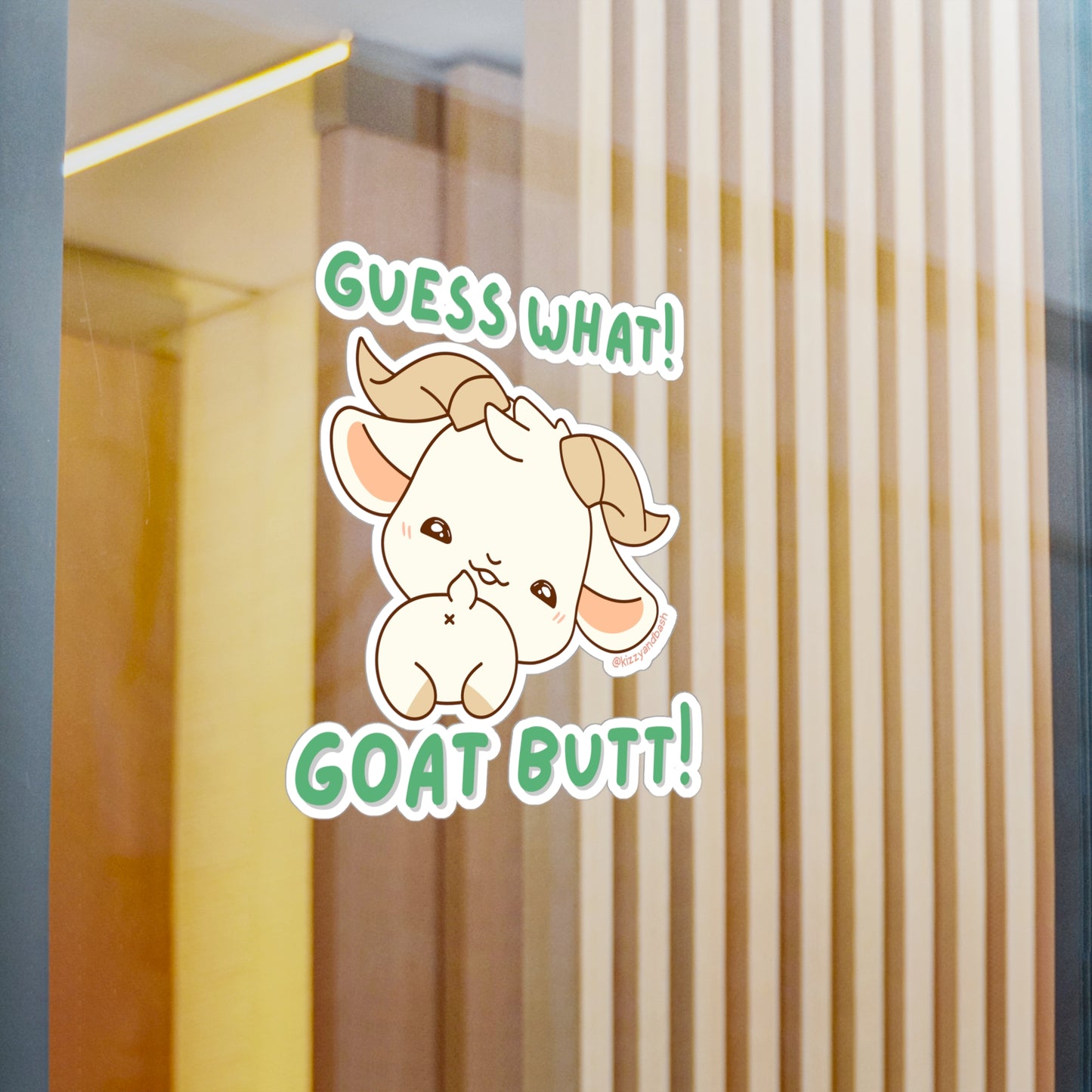 Waterproof Goat Decal Sticker Unique Goat Decal Funny Goat Decal Perfect Gift for Goat Lovers Funny Gift for Farmers Hilarious Decal for Kids Guess What Goat Butt Joke Pun Kiss-Cut Vinyl Decals