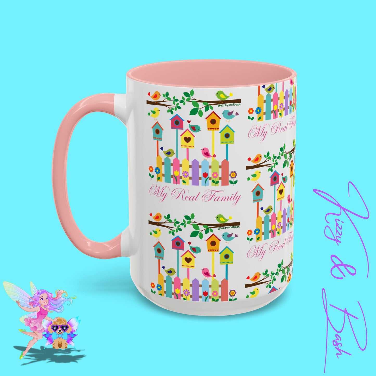 Perfect Bird Lover Coffee Mug Colorful Birds Mug Unique Nature Lover Mug Gift for Birdwatchers Found Family Gift Idea My Real Family Accent Coffee Mug - 11, 15oz