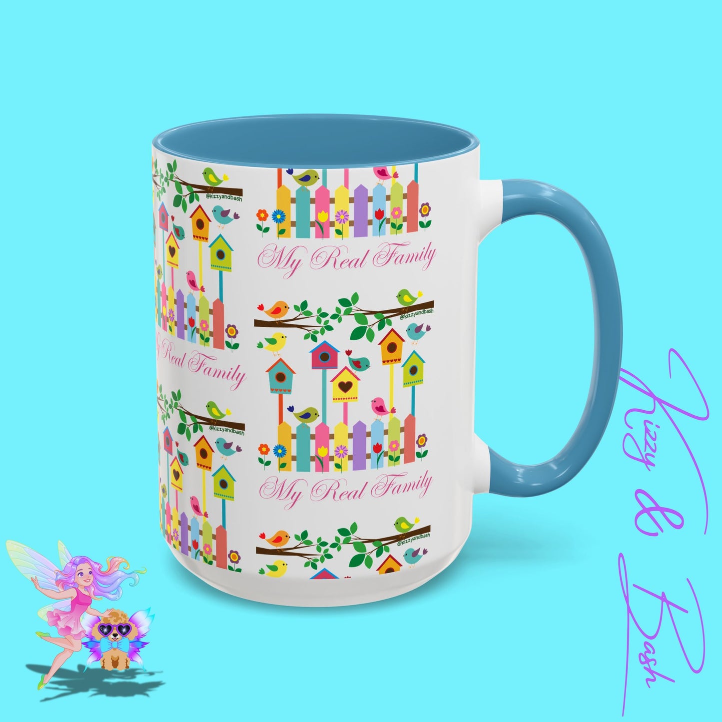 Perfect Bird Lover Coffee Mug Colorful Birds Mug Unique Nature Lover Mug Gift for Birdwatchers Found Family Gift Idea My Real Family Accent Coffee Mug - 11, 15oz