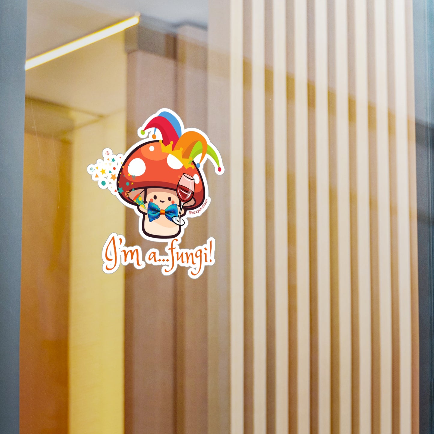 Waterproof Mushroom Decal Funny Mushroom Sticker Decal Perfect Gift for Wine Lovers Unique Mushroom Lover Gift Party Animal Decal I'm a Fungi Kiss-Cut Vinyl Decals