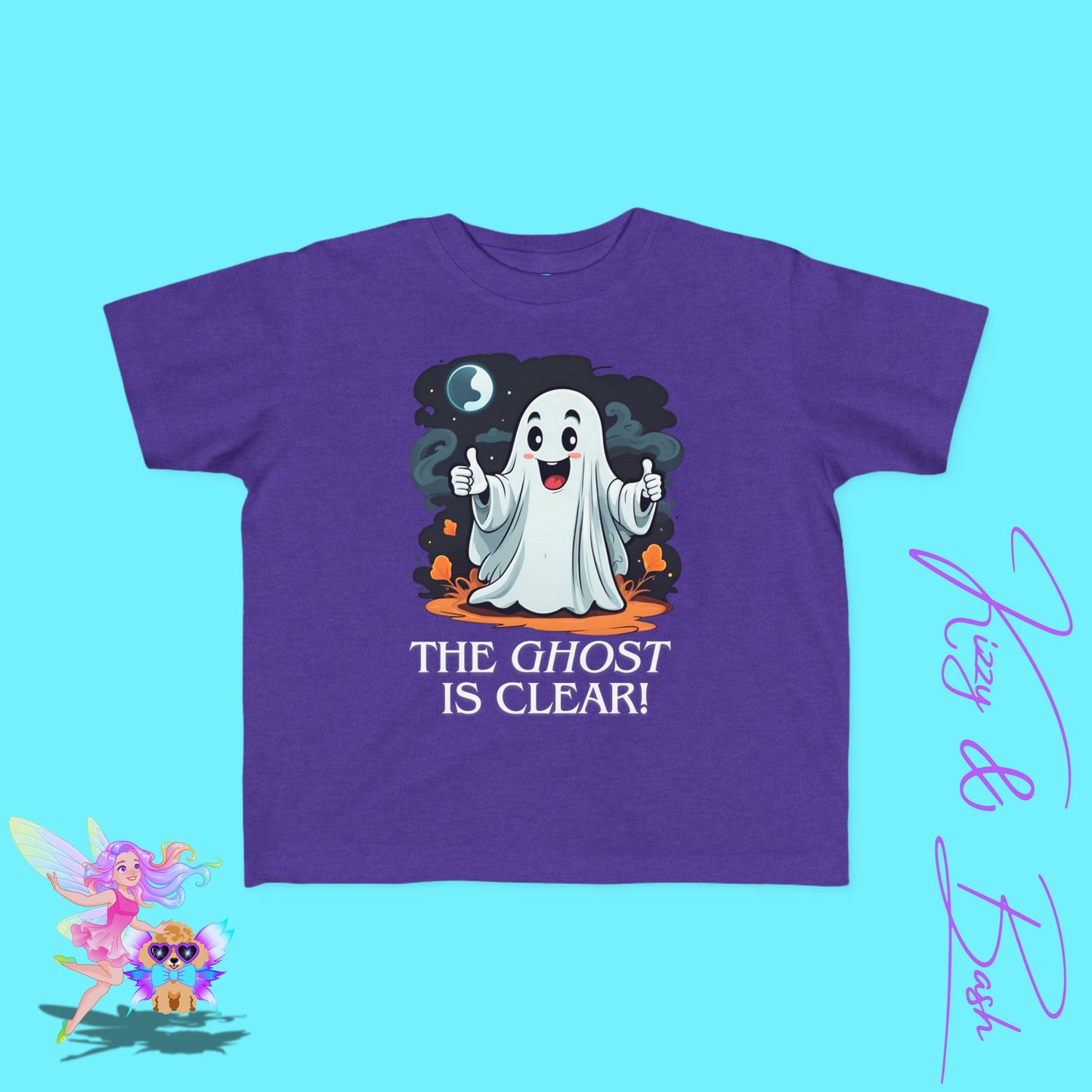 The Ghost is Clear Halloween Pun Shirt for Toddlers Gift for Halloween Lovers of Paranormal Apparel Punny Halloween Shirt for Friends and Family Funny Halloween Ghost Tee for Toddler's Fine Jersey Tee