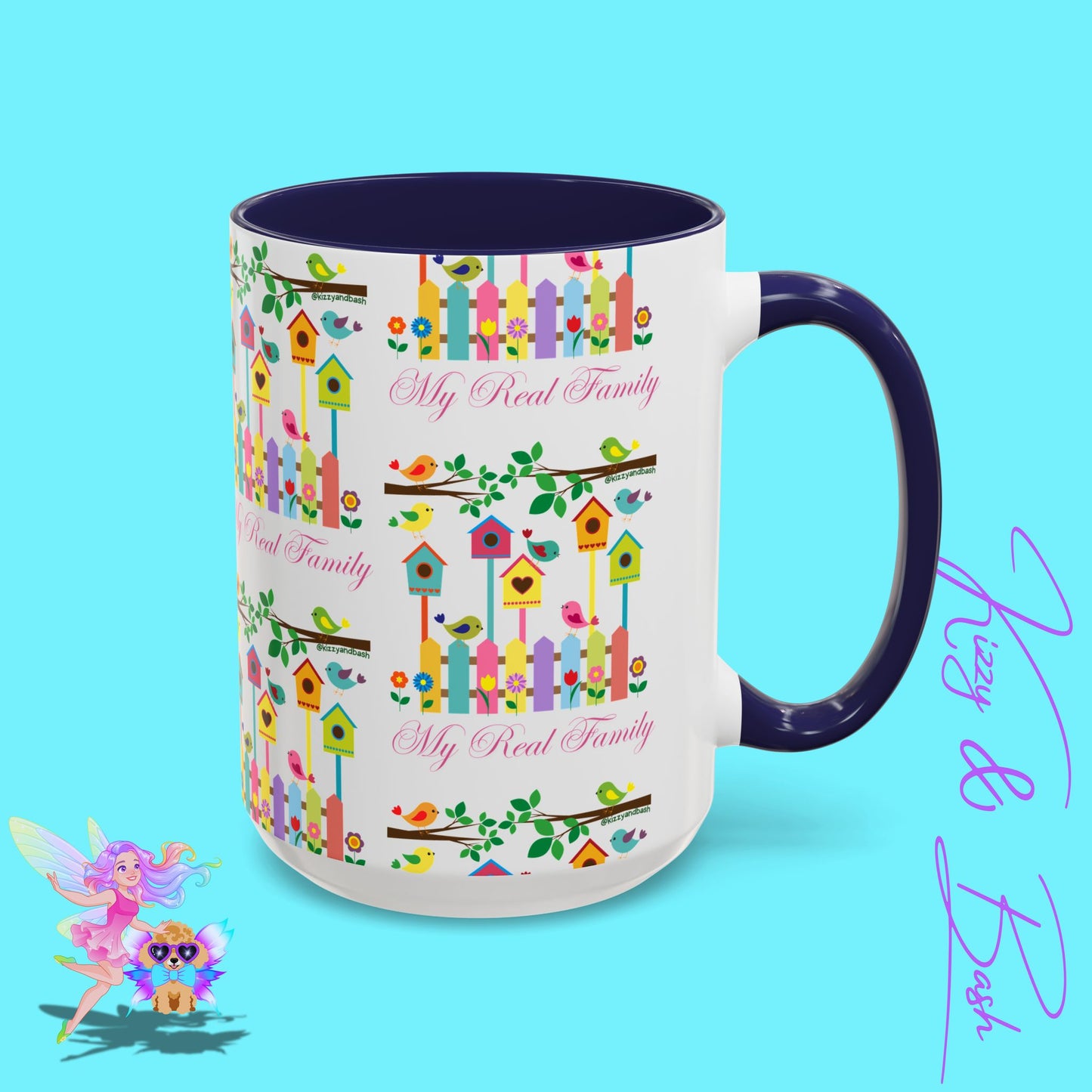 Perfect Bird Lover Coffee Mug Colorful Birds Mug Unique Nature Lover Mug Gift for Birdwatchers Found Family Gift Idea My Real Family Accent Coffee Mug - 11, 15oz