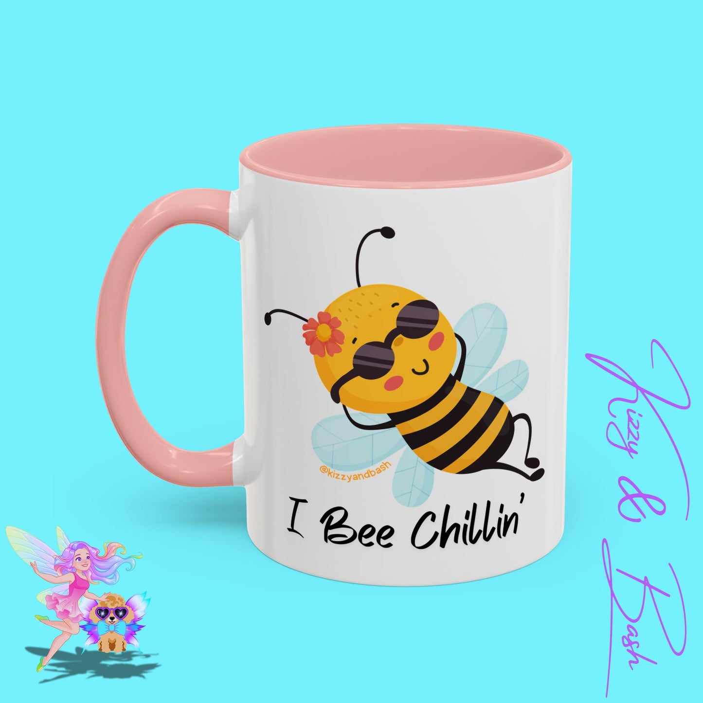 Cute Honey Bee Coffee Mug Funny Bee Mug Nature Lover Gift Idea Unique Gift for Bee Lovers Perfect Gift for Beekeepers Cute Teacher Appreciation Gift I Bee Chillin' Accent Coffee Mug - 11, 15oz