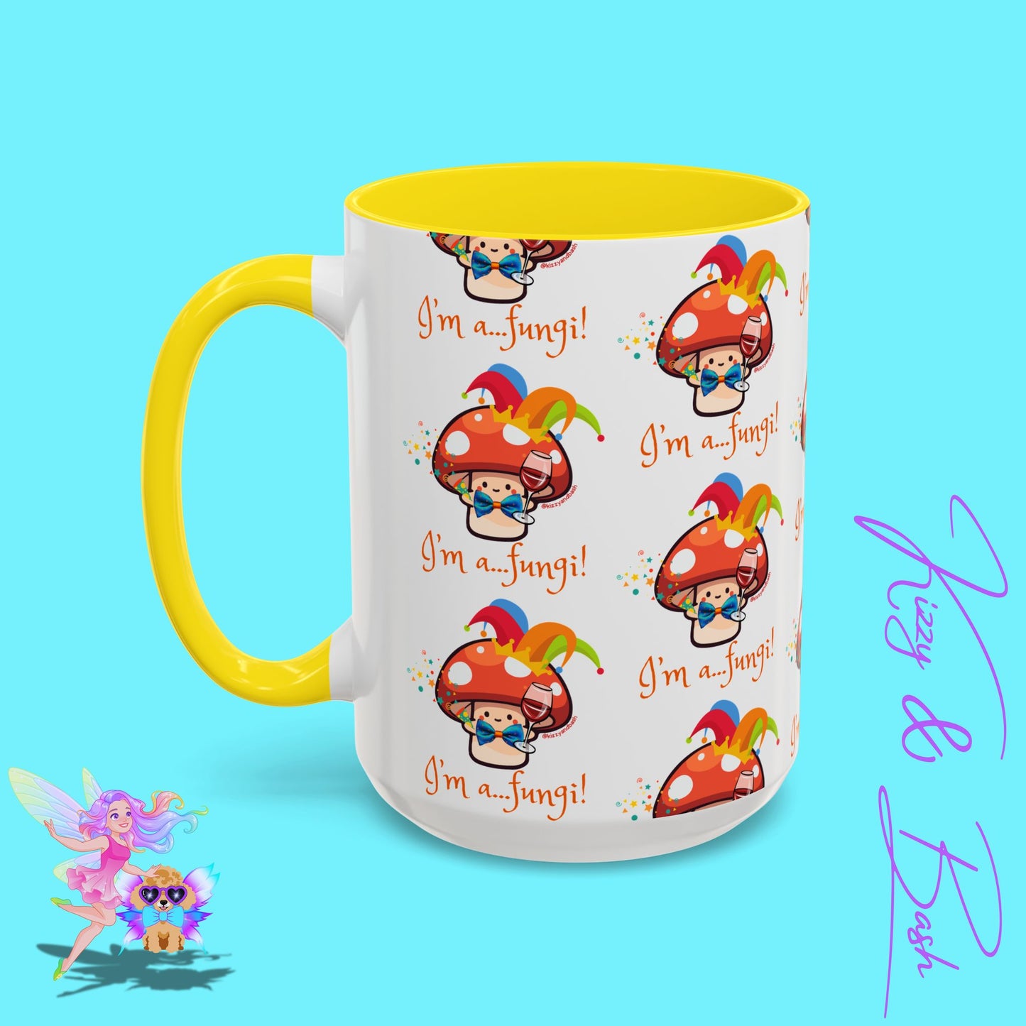Funny Mushroom Coffee Mug for Him or Her Life of the Party Gift Idea Party Mushroom Mug Wine Lover Mug Fun Mushroom Pun Mug I'm a Fungi Accent Coffee Mug - 11, 15oz