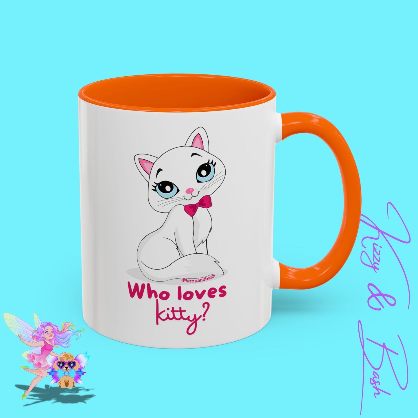 Flirty Kitty Cat Coffee Mug for Her Unique Cat Lover Gift Funny Animal Mug for Her White Cat Coffee Mug Perfect Gift for Cat Mom Who Loves Kitty Accent Coffee Mug - 11, 15oz