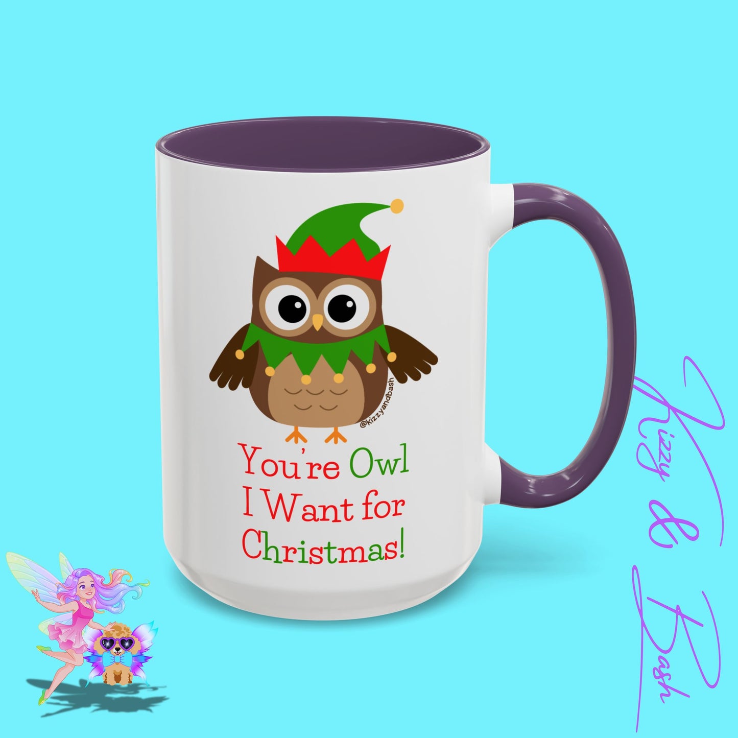 Perfect Christmas Mug for Owl Lovers Coffee Mug Unique Gift for Owl Fans Fun Christmas Mug Cute Christmas Mug for Bird Lovers You're Owl I Want for Christmas You're All I Want for Christmas Accent Coffee Mug - 11, 15oz