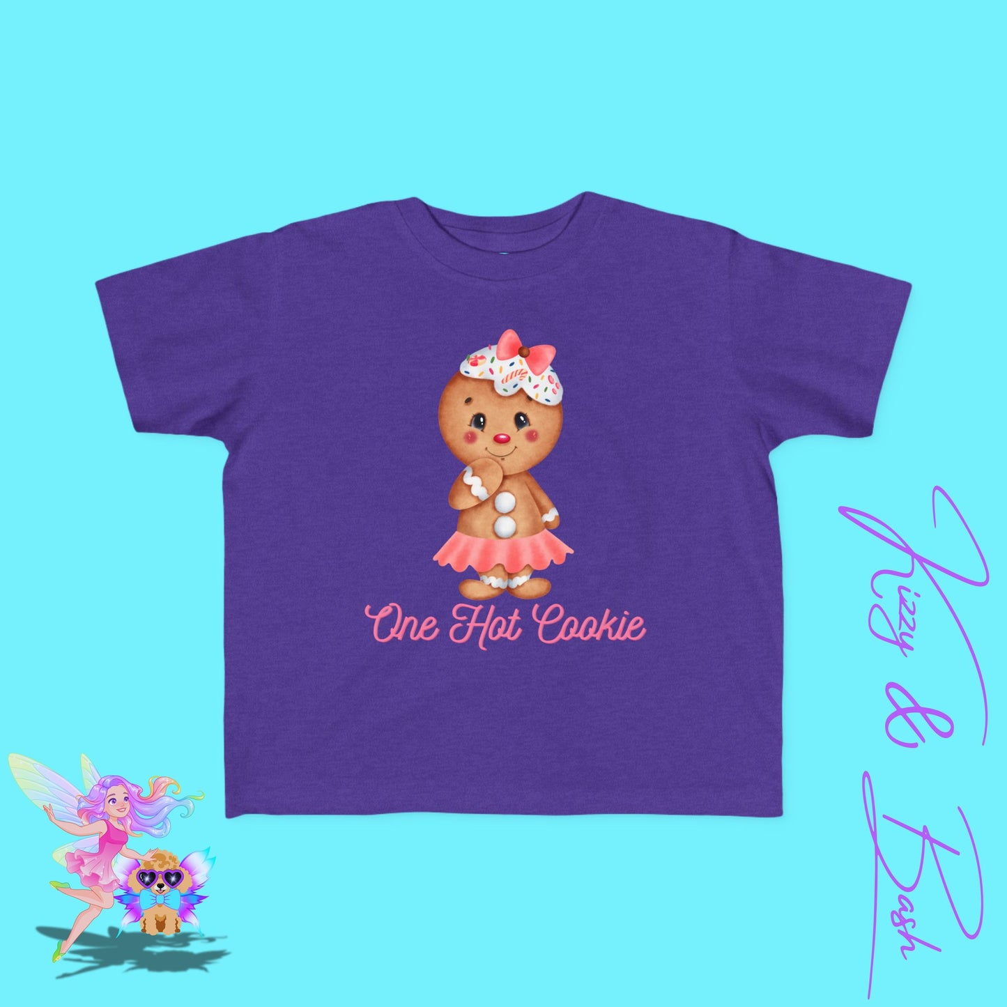 Gingerbread Girl Cookie T-Shirt for Toddlers One Hot Cookie Pun Shirt Cute Holiday Shirt for Her Perfect Gift for Gingerbread Lovers Funny Christmas Cookie Shirt for Toddler's Fine Jersey Tee