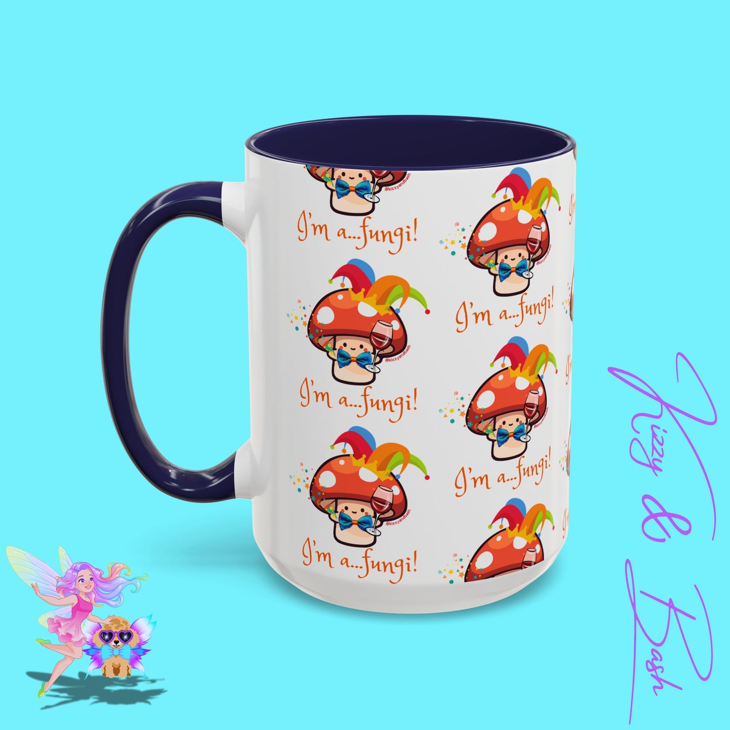 Funny Mushroom Coffee Mug for Him or Her Life of the Party Gift Idea Party Mushroom Mug Wine Lover Mug Fun Mushroom Pun Mug I'm a Fungi Accent Coffee Mug - 11, 15oz
