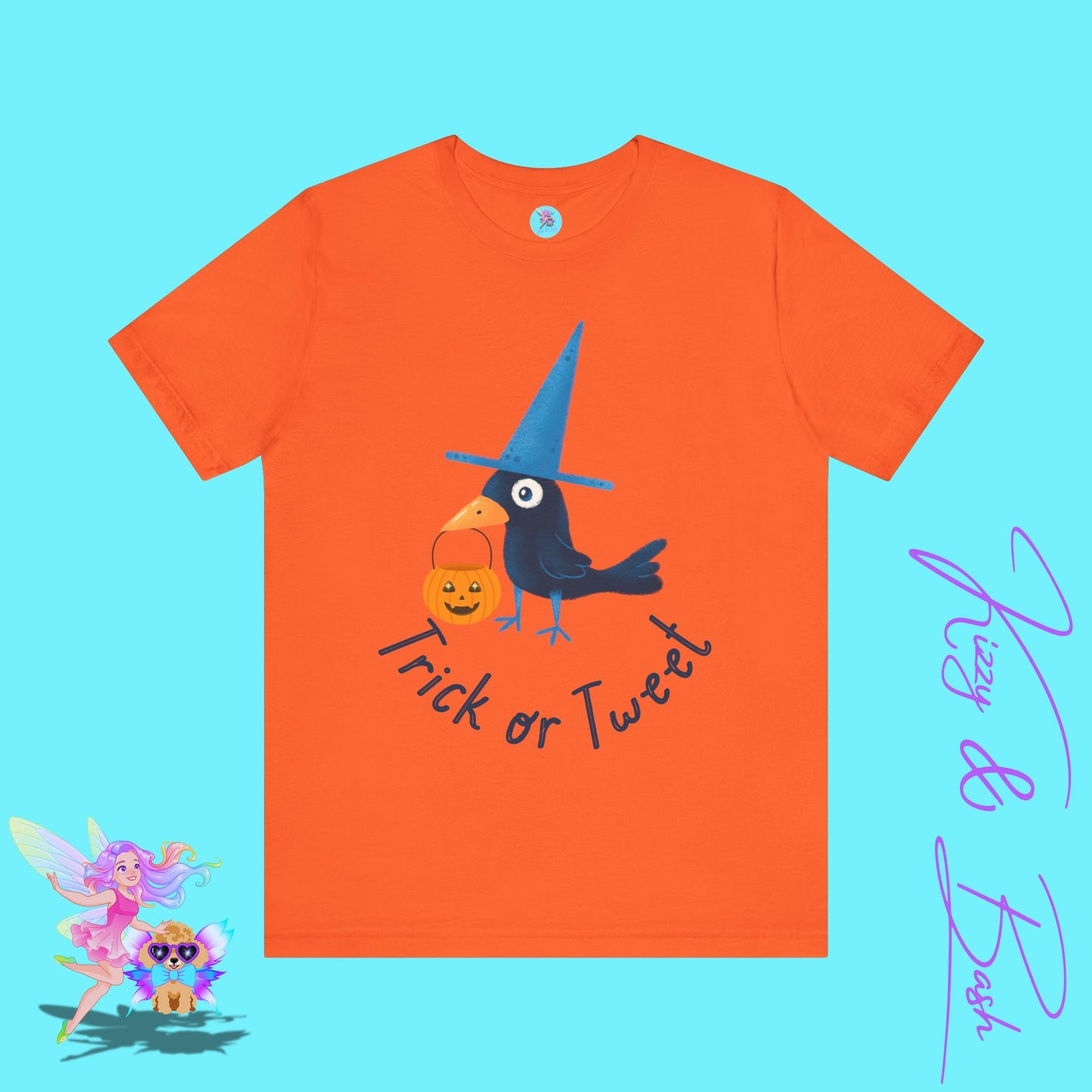 Funny Trick-or-Tweet Halloween Shirt for Adults Cute Black Bird with Jack-o’-Lantern Funny Halloween Pun T-Shirt Raven Lover Gift Adult Unisex Jersey Short Sleeve Tee Halloween Gift for Him or Her