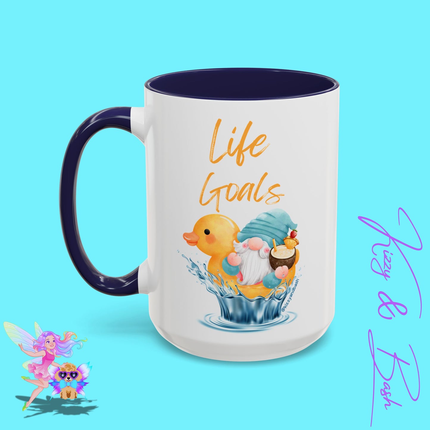 Funny Gnome Mug Funny Rubber Ducky Mug Water Life Mug for Him or Her Unique Gift for Gnome Lovers Funny Gift for Duck Lovers Rubber Ducky Gift Idea Life Goals Accent Coffee Mug - 11, 15oz