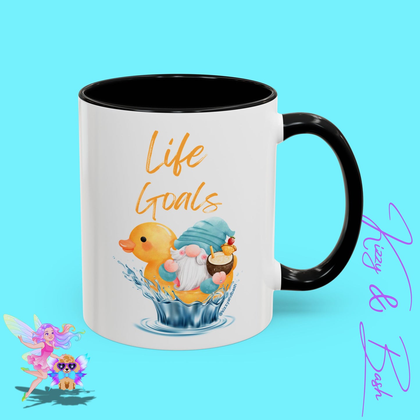 Funny Gnome Mug Funny Rubber Ducky Mug Water Life Mug for Him or Her Unique Gift for Gnome Lovers Funny Gift for Duck Lovers Rubber Ducky Gift Idea Life Goals Accent Coffee Mug - 11, 15oz