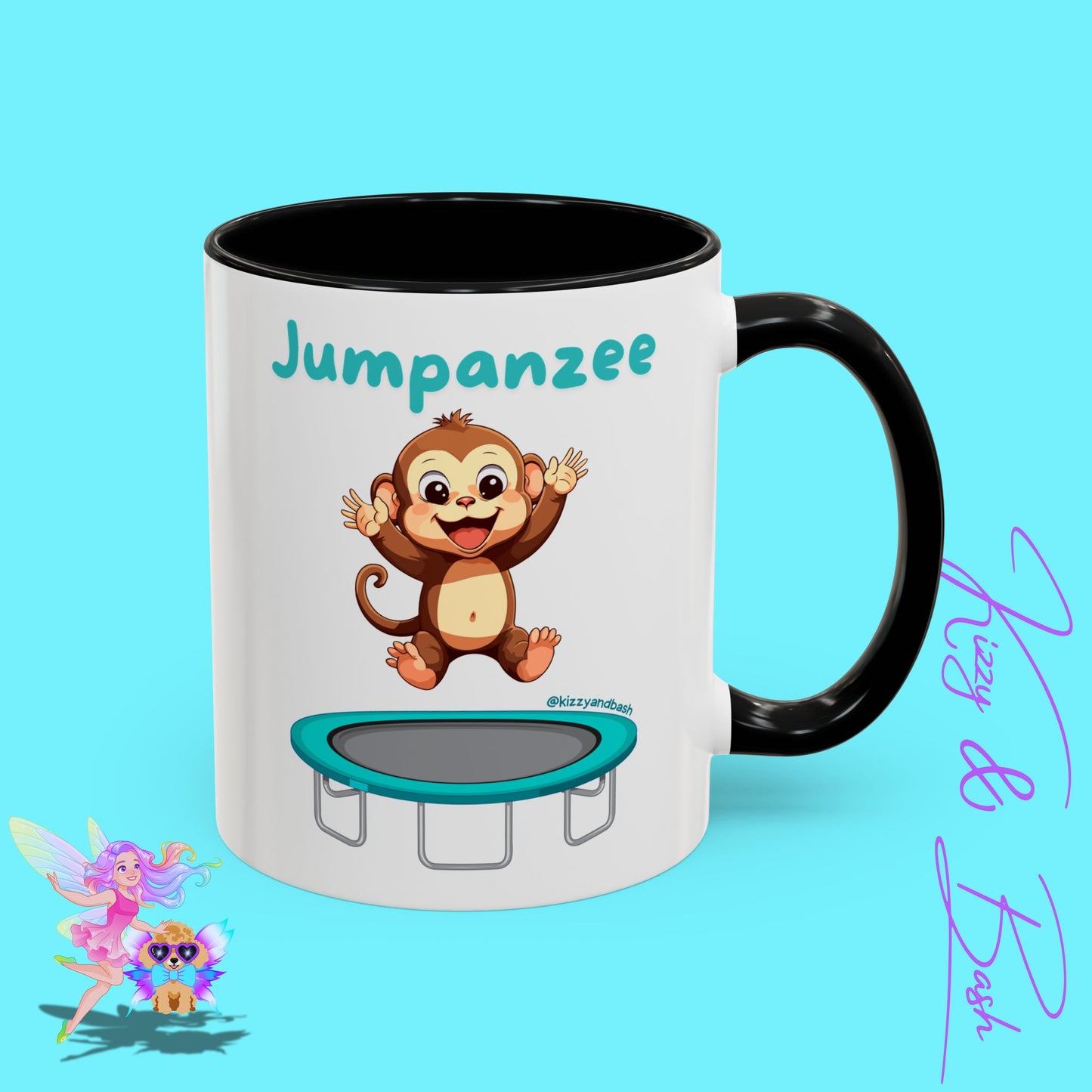 Funny Monkey Mug Jumpanzee Accent Coffee Mug Pun Lover Mug Animal Lover Gift for Teacher Cute Gymnastics Gift Unique Animal Mug for Him or Her - 11oz & 15oz